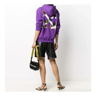 Sweat à capuche Off-White Leaves Arrow Drawstring, violet