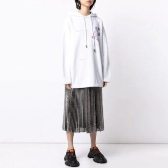 Sweat à capuche Off-White SS21 Logo Blanc