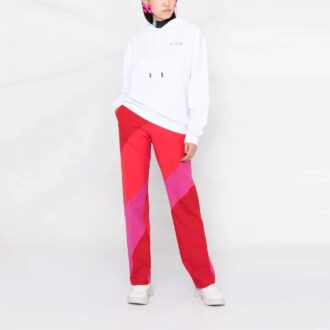 Sweat à capuche Off-White SS21 à logo Flower Arrows brodé, coupe ample, blanc