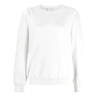 Sweat à capuche rond Off-White SS21 avec logo Arrows imprimé, version blanche