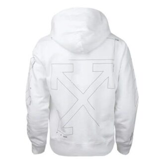 Sweat à capuche sans boutons à manches diagonales, blanc