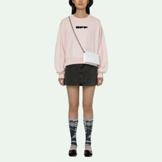 Sweat à capuche sans capuche à col rond Off-White SS21 Logo Rose