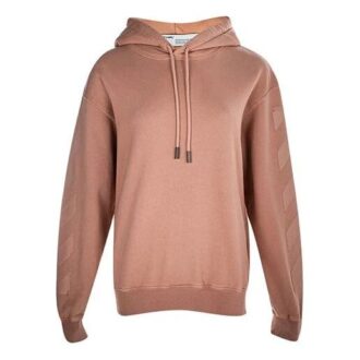 Sweat à capuche slim fit rose en coton Off-White