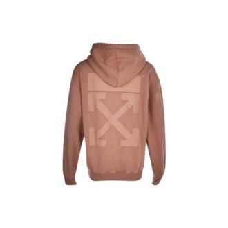 Sweat à capuche slim fit rose en coton Off-White