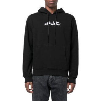 Sweat à capuche slim Paint Arrow « Noir Blanc »
