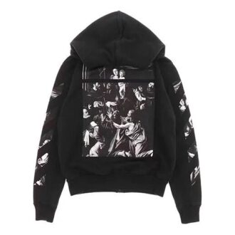 Sweat à capuche zippé Caravaggio Square Slim « Noir/Multicolore »