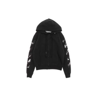 Sweat à capuche zippé Caravaggio Square Slim « Noir/Multicolore »