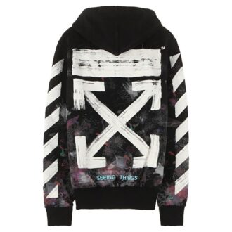 Sweat à capuche zippé Diag Galaxy Brush « Noir Blanc Multicolore »