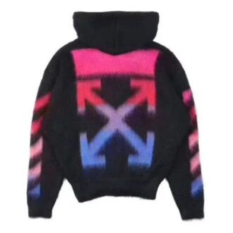 Sweat à capuche zippé en nylon noir Off-White pour homme