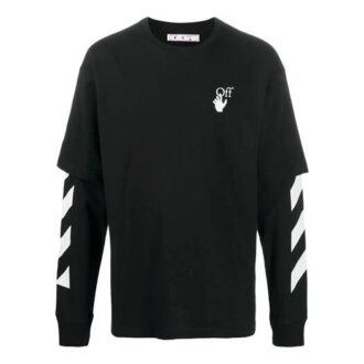 Sweat à manches superposées à rayures diagonales Fw20