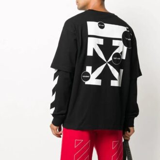 Sweat à manches superposées à rayures diagonales Fw20
