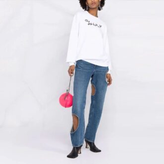 Sweat Off-White SS21 avec logo imprimé, blanc