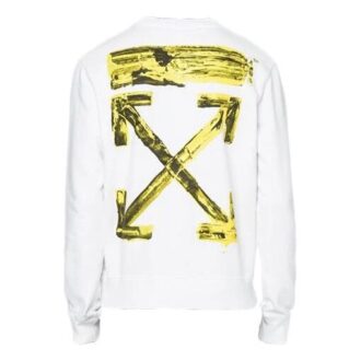 Sweat-shirt blanc à flèches en acrylique pour homme C/O Virgil Abloh