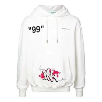 Sweat-shirt blanc imprimé Graffiti SS19