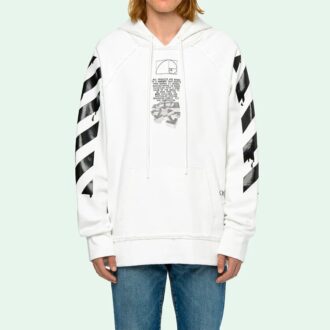 Sweat-shirt à capuche imprimé flèches dégoulinantes