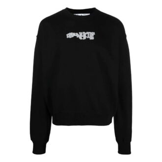 Sweat-shirt à col rond avec logo imprimé « Noir »
