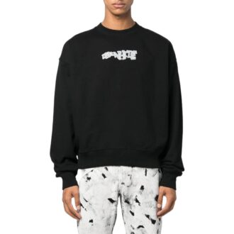 Sweat-shirt à col rond avec logo imprimé « Noir »