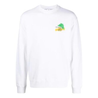 Sweat-shirt à col rond Brush Arrow Slim « White »