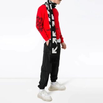 Sweat-shirt à col rond en coton avec logo pour homme SS19 « Impressionism » Rouge