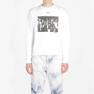 Sweat-shirt à col rond et manches longues pour homme SS20 avec effet peinture en spray et logo