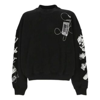 Sweat-shirt à col rond Scan Arr Over « Noir Blanc »