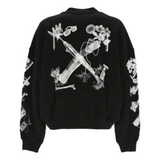 Sweat-shirt à col rond Scan Arr Over « Noir Blanc »