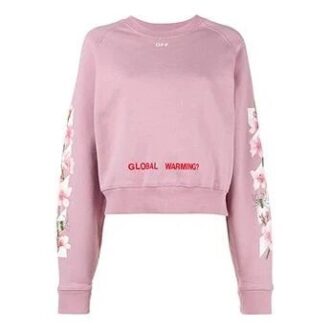 Sweat-shirt court en coton Off-White C O Virgil Abloh FW Cherry Blossom