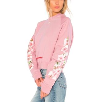 Sweat-shirt court en coton Off-White C O Virgil Abloh FW Cherry Blossom