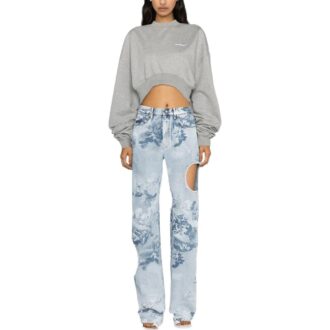 Sweat-shirt court à manches oversize Off-White « Gris »