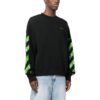 Sweat-shirt en coton à rayures diagonales « Noir »