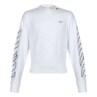 Sweat-shirt à manches longues avec motif abstrait de flèches, blanc