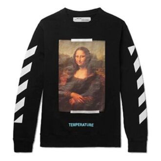 Sweat-shirt Monalisa Diagonals Print pour homme, noir