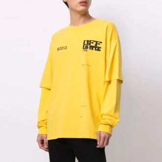 Sweat unisexe SS21 avec logo imprimé, jaune