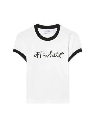 T-shirt ajusté avec logo brodé en lettres cursives