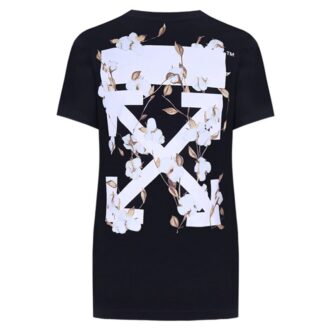 T-shirt ajusté Off-White « Black Flower Pattems »
