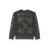 T-shirt ample à col rond noir avec logo rayé brodé