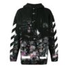 T-shirt ample en coton noir à rayures diagonales imprimées Off-White pour homme