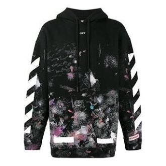 T-shirt ample en coton noir à rayures diagonales imprimées Off-White pour homme