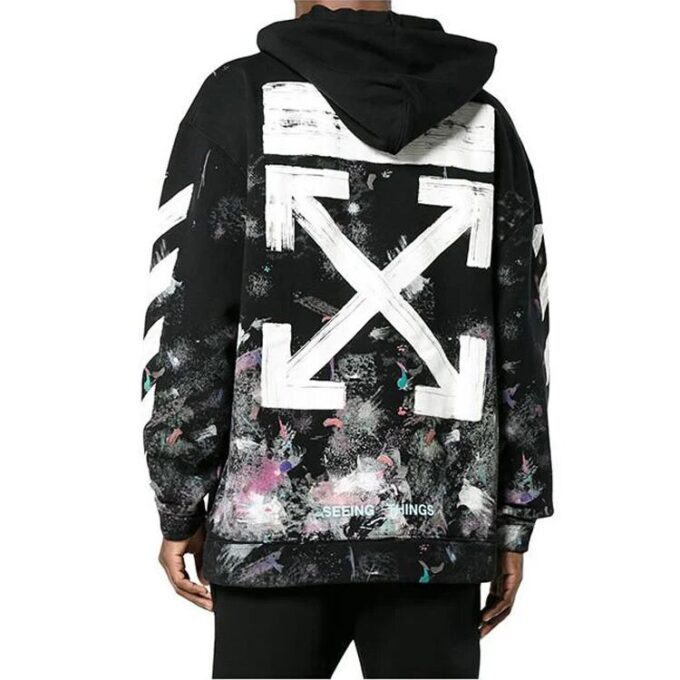 T-shirt ample en coton noir à rayures diagonales imprimées Off-White pour homme