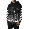 T-shirt ample en coton noir à rayures diagonales imprimées Off-White pour homme