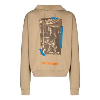 T-shirt ample kaki imprimé lettres pour homme Off-White