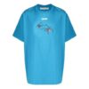 T-shirt ample à manches courtes avec imprimé flèches arachnéennes, bleu