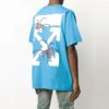 T-shirt ample à manches courtes avec imprimé flèches arachnéennes, bleu