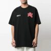 T-shirt ample à manches courtes avec logo alphabétique imprimé, noir, collection SS21