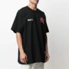 T-shirt ample à manches courtes avec logo alphabétique imprimé, noir, collection SS21
