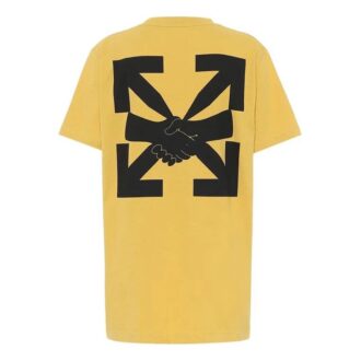 T-shirt ample à manches courtes jaune avec imprimé flèche