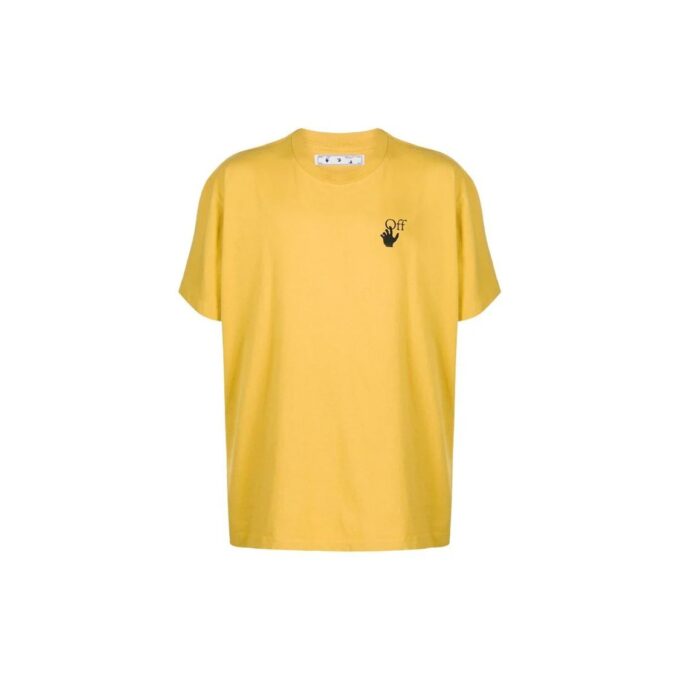 T-shirt ample à manches courtes jaune avec imprimé flèche