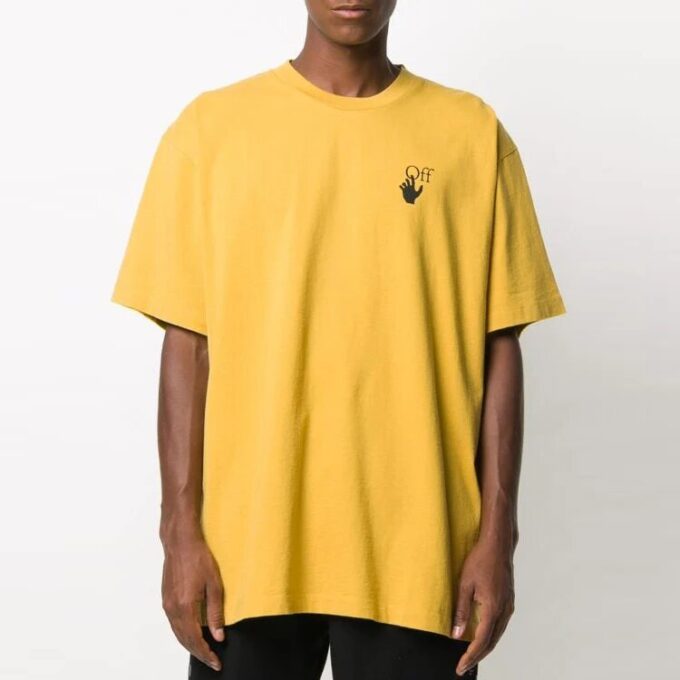 T-shirt ample à manches courtes jaune avec imprimé flèche