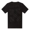 T-shirt ample à manches courtes Off-White pour homme, c/o Distress, noir et gris, avec motif 3D de flèche