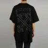 T-shirt ample à manches courtes Off-White pour homme, c/o Distress, noir et gris, avec motif 3D de flèche
